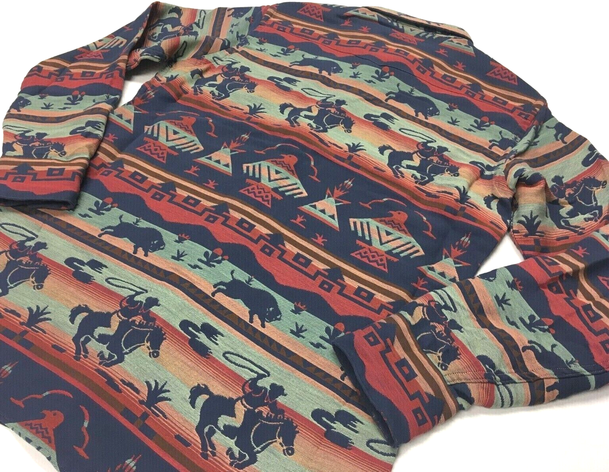 Polo Ralph Lauren Southwestern Indian Aztec Western Cowboy Bison