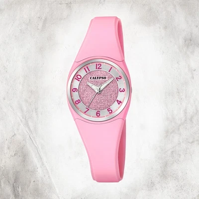 Calypso Kunststoff PU Damen Uhr K5752/2 Armbanduhr rosa Analogico UK5752/2 - Bild 1 von 4