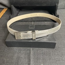 Vintage Elite Fresno California, women  s stylish silver belt, size Medium