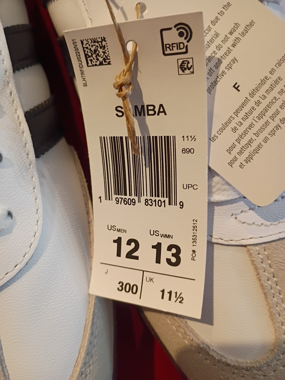 Adidas Men's Samba Soccer Size 12 WHT/BLACK NEW thumbnail 7