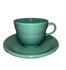 Fiestaware Turquoise Teacup and Saucer Fiesta Retired Green Tea Cup Set