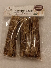 3 PCS Desert Sage Smudge Stick Bundle Cleansing & Purification Positive Vibe