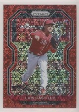 2021 Panini Prizm Tier III Red Donut Circle Prizm 38/99 Luis Castillo #210 0q3