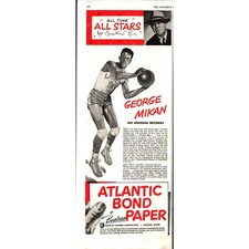 1953 Atlantic Bond business paper George Mikan basketball player vintage ad d9