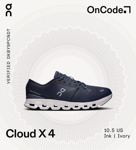 ON Cloud X 4 ink Ivory - Size 10.5 Excellent