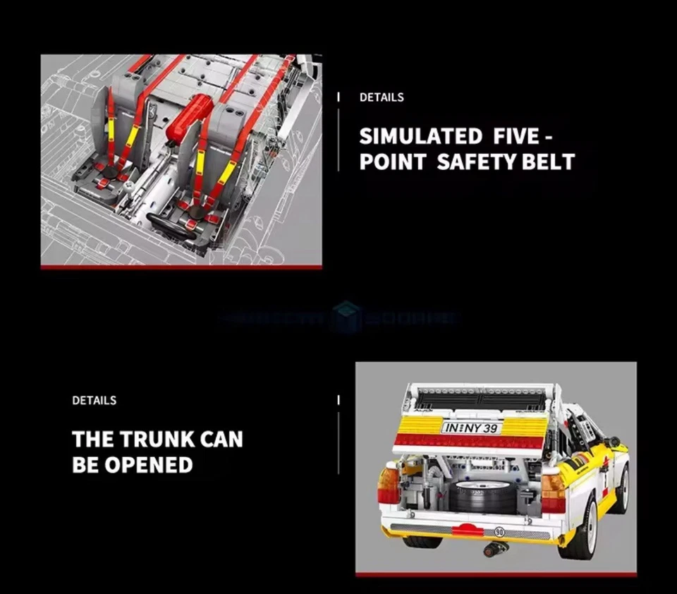 3887PCS  Audi Sport Quattro S1 Rally Car 1984 Building Blocks 1:8 Scale - Image 4 of 4