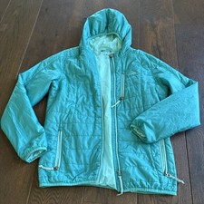 Ll bean Kids 14-16 Euc Blue Green Lightweight Hooded Jacket Zippers