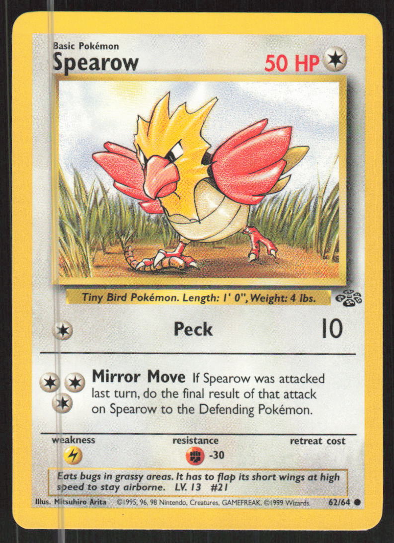 Pokemon TCG Jungle #62/64 Spearow NM