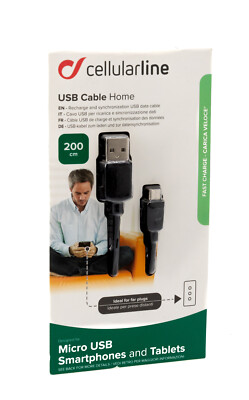 Cellularline Micro USB - USB Datenkabel Ladekabel Handy 2m Schnellladekabel 579