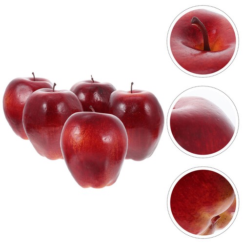 5pcs Red Delicious Fake Models for Party Wedding and Home Display