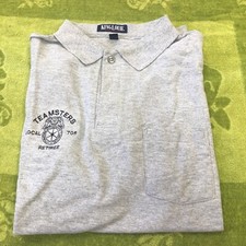 Vintage Teamsters Local 705 Chicago IL  Grey Pocket Polo Shirt L Retiree