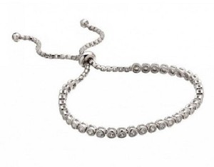 Verde Esmeralda Y Diamantes Plata Pulsera de tenis Cumpleaños Regalos para ella J594