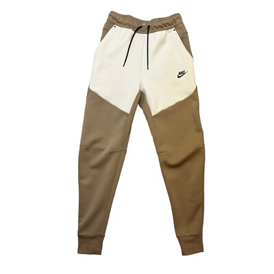 Nike Tech Fleece Joggers Beige Brown White Jogging Bottoms Size