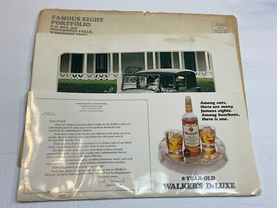 Hiram Walker's Deluxe Whiskey Classic Cars Automobile Photographs Folder Set Lot