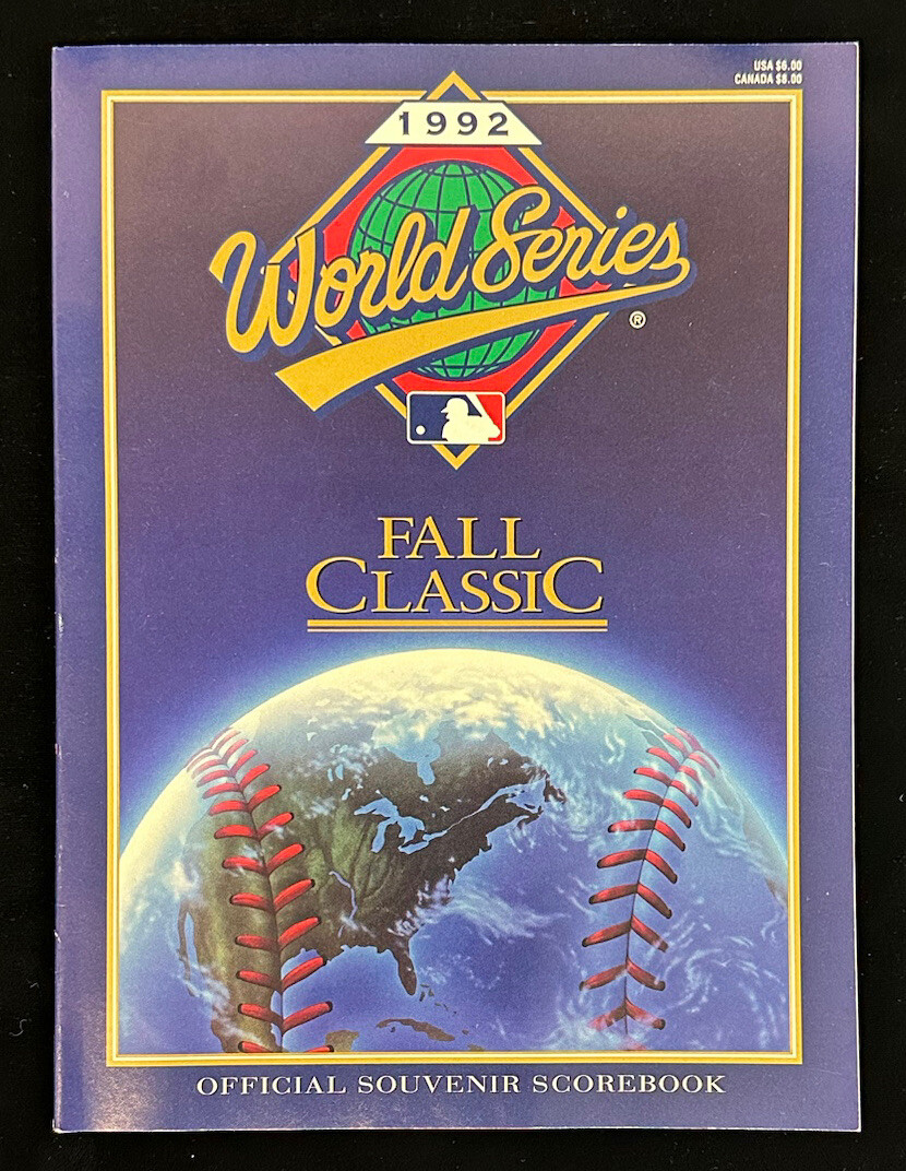 1992 World Series Official Baseball Program Unscored National