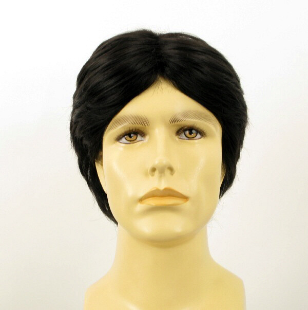 Perruque homme cheveux naturels noirs THIBAULT 1B postiche masculin