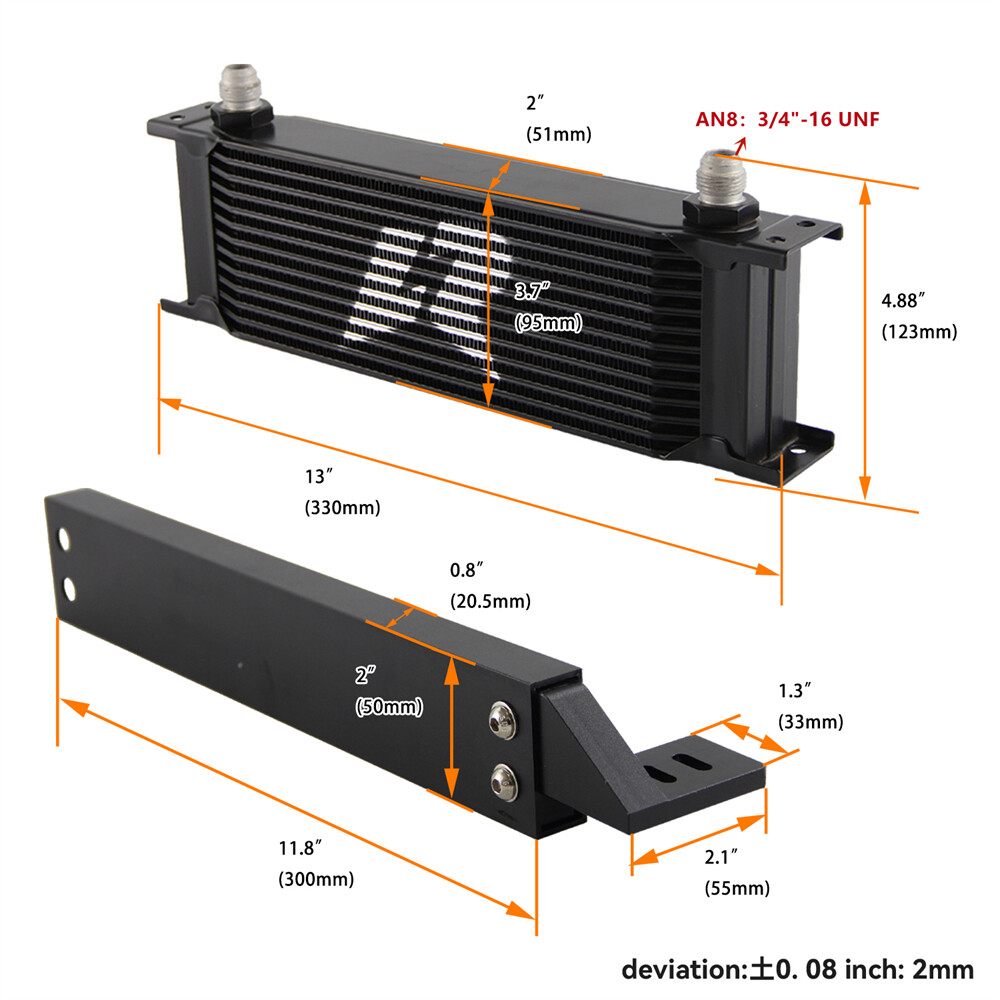 Performance 13 Row AN8 Oil Cooler Kit For VW Golf MK7 GTI Audi A3 S3 8V