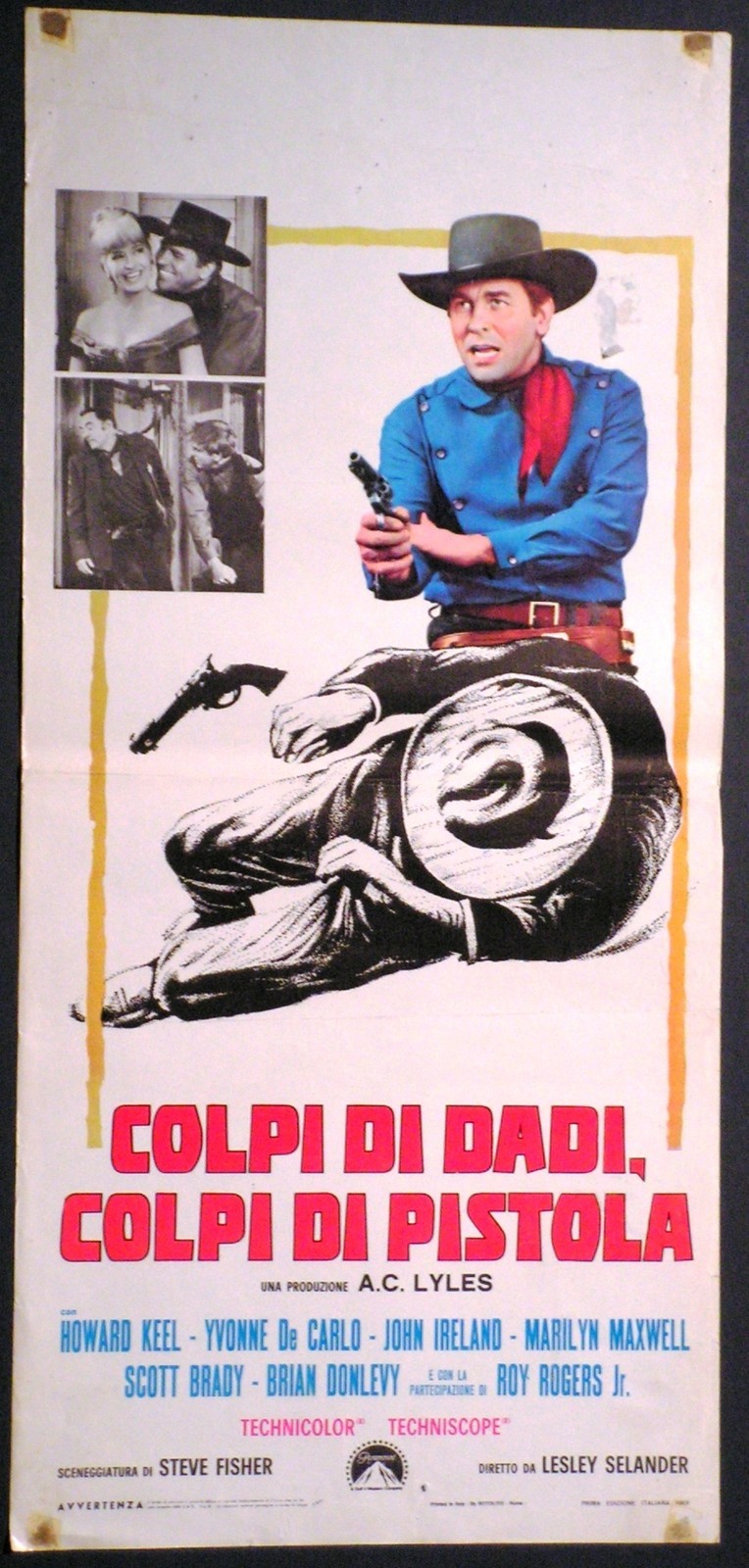 Locandina originale film Colpi di dadi, colpi di pistola (1968) - Regia di Lesley Selander