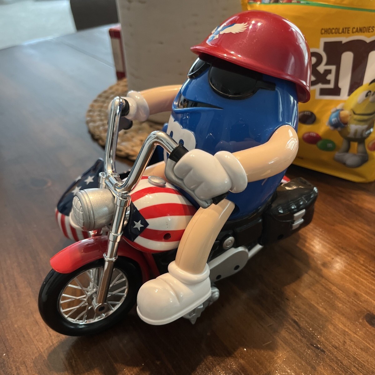 Blue M&M on Motorcycle Candy Dispenser MM2 MM USA BIKER | eBay