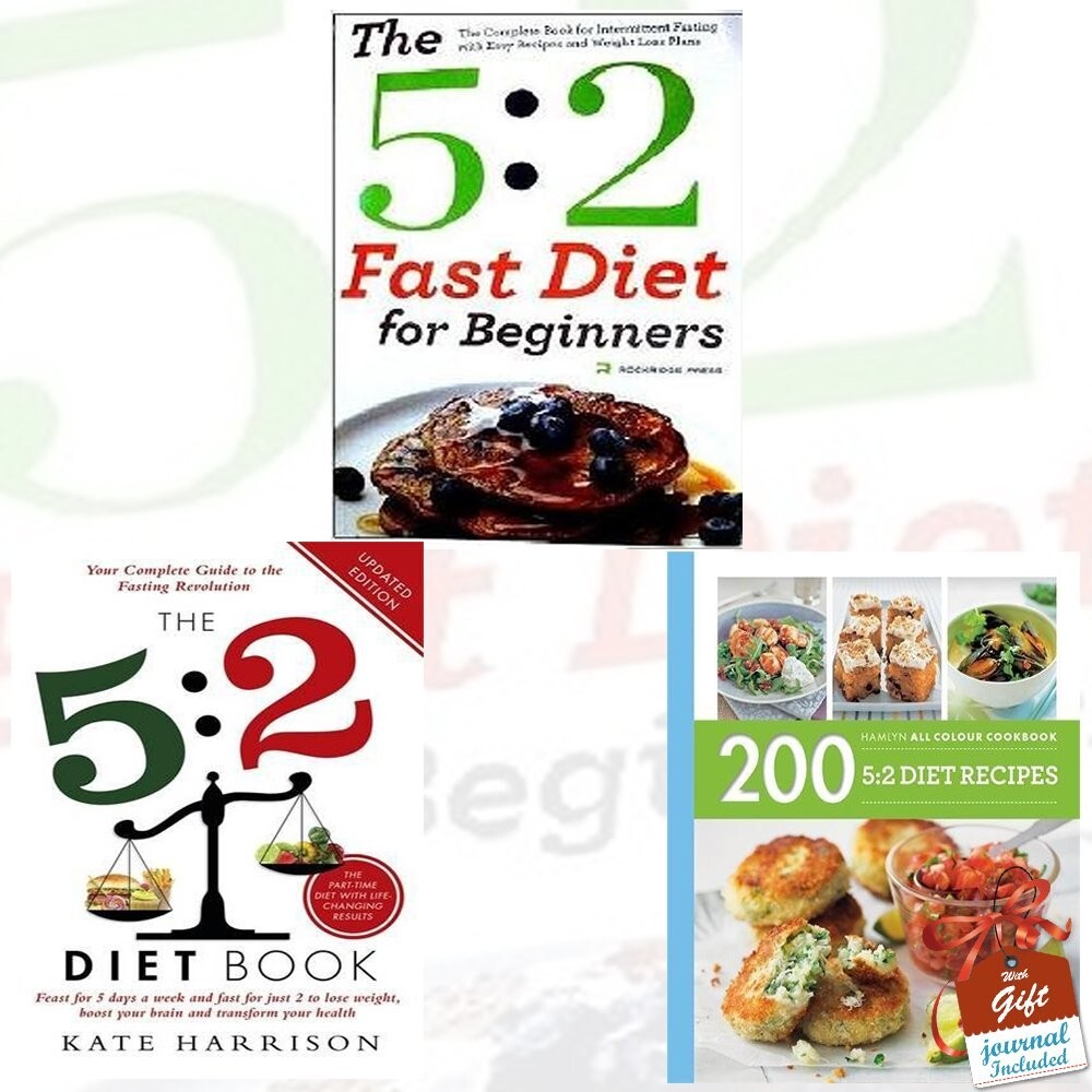 5:2 Diet,The 5:2 Fast Diet,200 5:2 Diet 3 Collection Books Set With Gift Journal