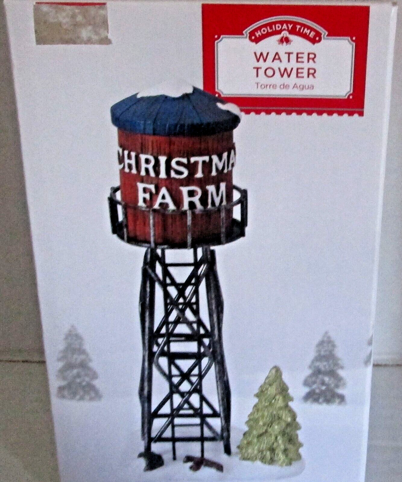 CHRISTMAS ~Village accessory ~ WATER TOWER ~ 3.25" X 2.375" X 6.875"
