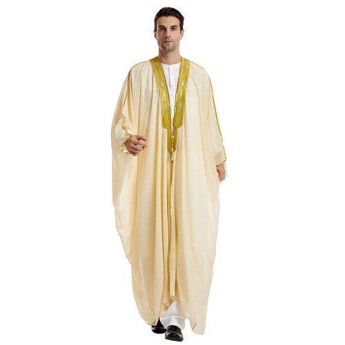 Men Thobe Jubbah Islamic Jubba Dishdash Muslim Abaya Kaftan Daffah Saudi Kimono - Picture 85 of 165