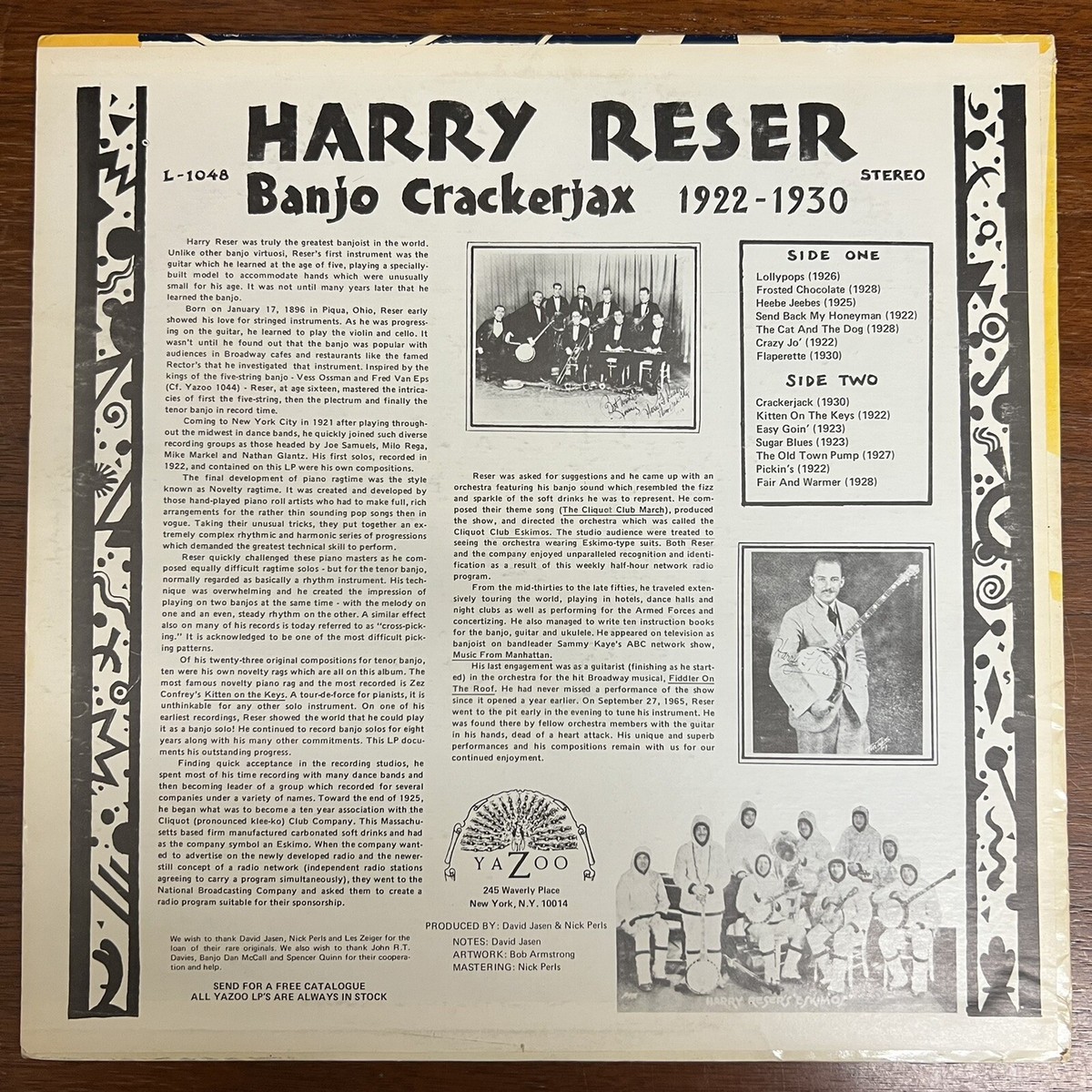 Harry Reser - Banjo Crackerjax 1922-1930 | eBay
