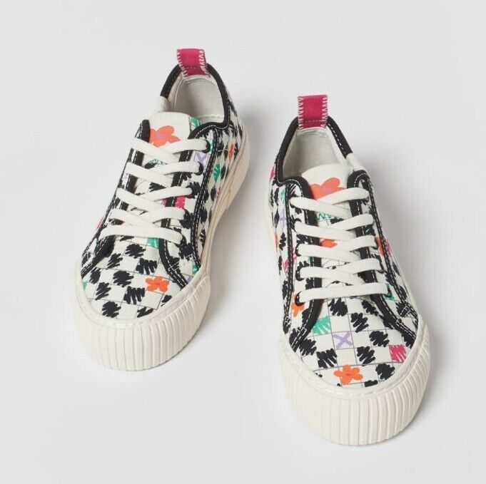 ZARA Kids Girls Printed Chunky Platform Sneaker Checkerboard ZARA Kids Girls Printed Chunky Platform Sneaker Checkerboard