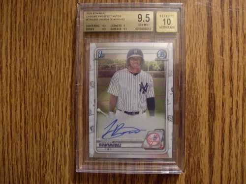 JASSON DOMINGUEZ 2020 BOWMAN CHROME 1ST RC AUTO ROOKIE BGS 9.5/10!