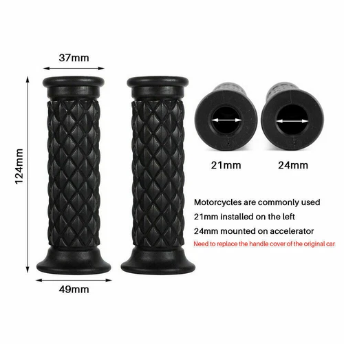 Universal Motorcycle Motorbike Rubbers Handlebar Handle bar Grips 22mm 7/8" UK - Picture 4 of 9