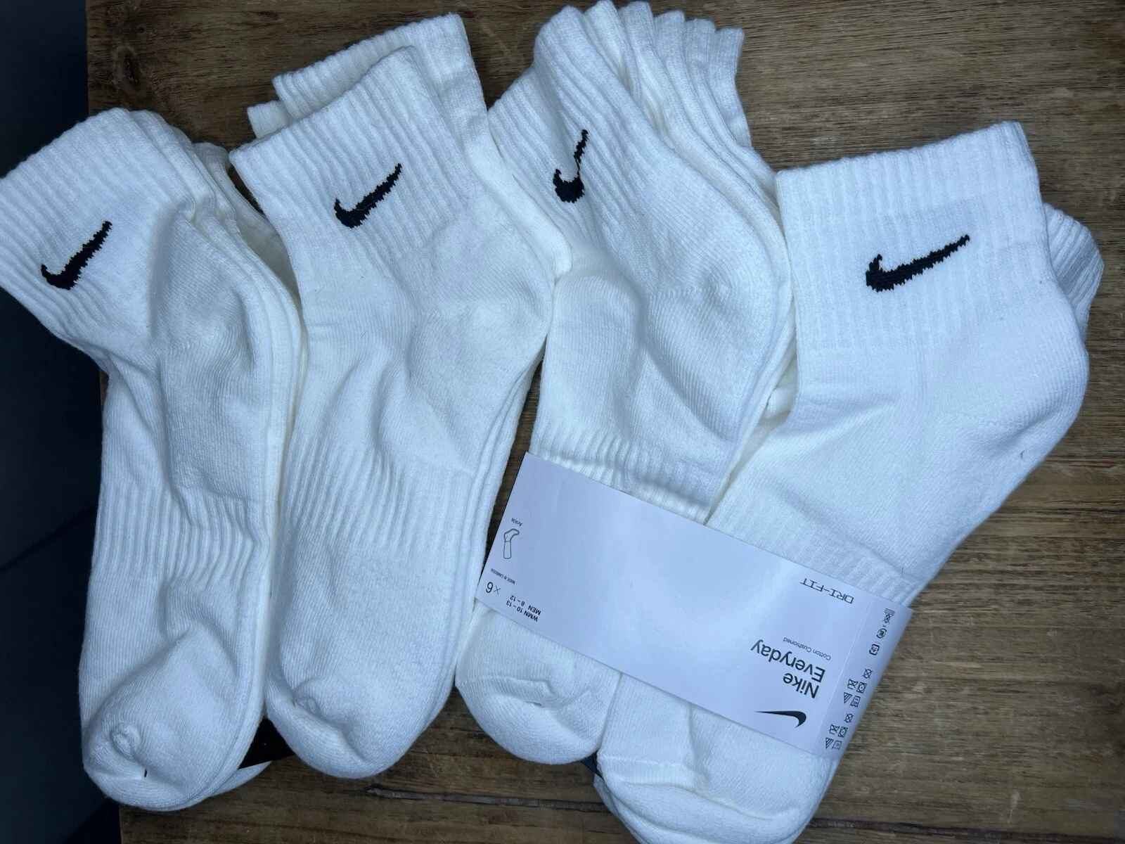 New Nike Everyday Men’s/womens Ankle Socks White 12 Pairs!