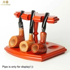 Wooden Handcrafted Tobacco Pipe Stand Rack Display Holder for 6 Smoking Pipes