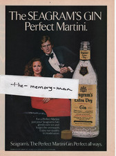 Seagram's Extra Dry Gin 1979 Picture Print Ad Clipping Page man woman martini