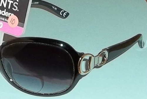 Foster Grant Women's Latte Blk Lined Bifocal Sunglasses Sun Readers +2.00 #10 - 第 1/3 張圖片