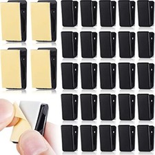 30 Pieces Self-Adhesive Clips Wall Tapestry Clips Sticky Clips Plastic Black