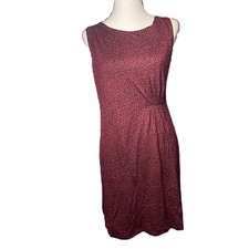 Ann Taylor Loft Women  s Red Leopard Print Sleeveless Mini Sheath Dress Medium