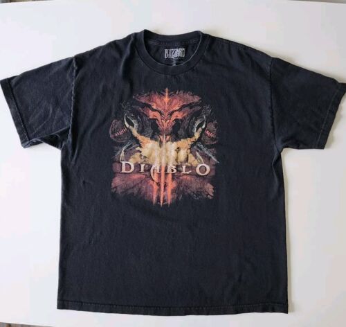 DIABLO 3 BLIZZARD Entertainment Shirt Mens XL Black Graphic Print Promo Gaming