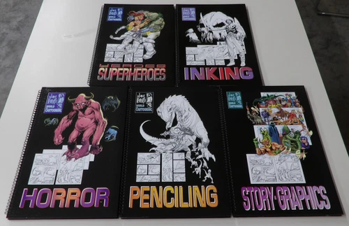Joe Kubert's World Of Cartooning HC SET OF 5 Horror Inking Heroes Penciling + 1