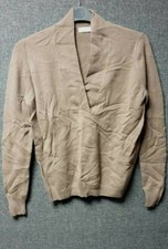 Asos Cashmere Jumper in Sheer knit With V Neck Brown UK 10 RRP £95 LN015 GG 05