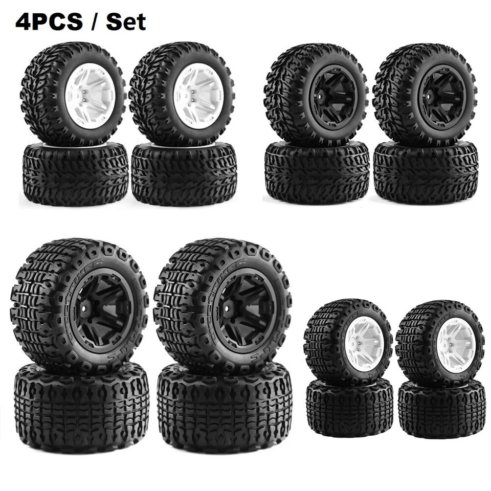 Wheel Rubber Tire Universal Tyre For 1/12 1/14 1/16 RC Monster Truck Kyosho HSP - Image 2 of 4