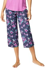 Jenni by Jennifer Moore Cropped Pajama Pants Blue Falling Floral Navy S - NWOT