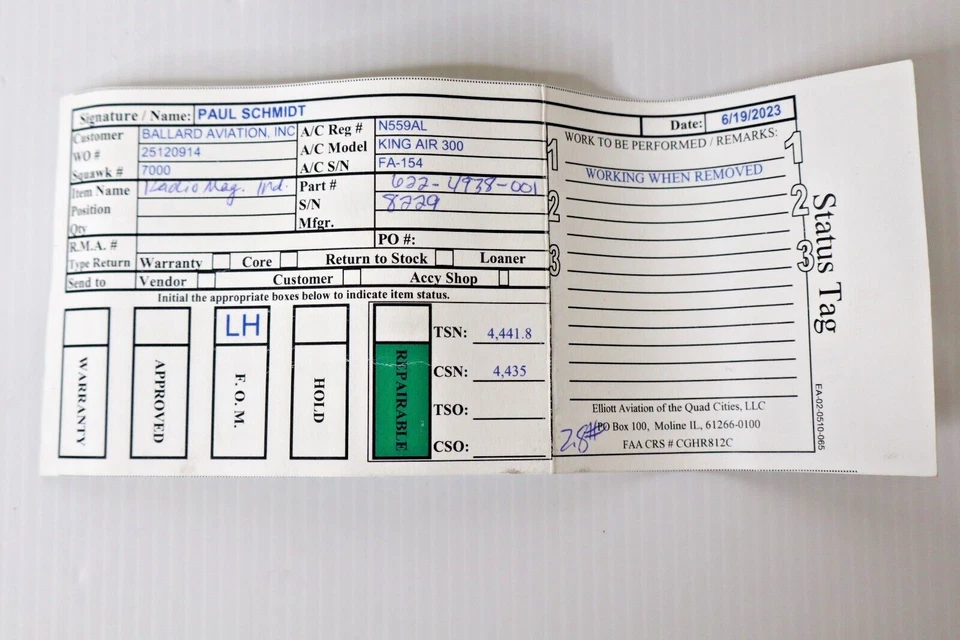 Indicador magnético de radio Collins RMI-30 RMI 622-4938-001 eliminado funcionando Foto 3 de 4
