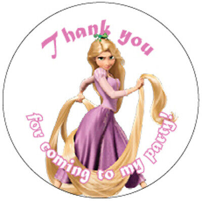 Personalised GLOSS Birthday Rapunzel Thank You Party Bag Sweet Cone Stickers