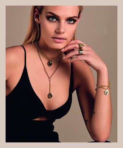 Lariat Necklace Rolo Chain 14K Solid 