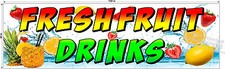 3' X 10' NEW VINYL BANNER FRESH FRUIT DRINKS WITH PINEAPPLE FULL COLOR DESIGN 