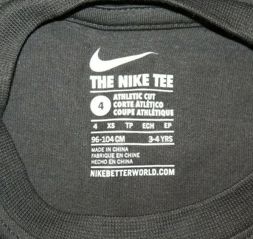 THE NIKE TEE Dk Gray Basketball Youth Short Sleeve T-Shirt Size 4 (XS) - Picture 4 of 6