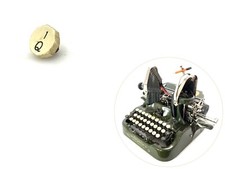 Oliver Typewriter Q Key Antique Schreibmaschine Part Vtg No.5 6 7 8 9 10 Keytop thumbnail