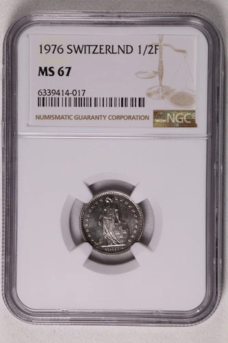 1976 Switzerland 1/2 Franc - NGC MS 67