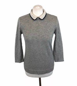 jumper xs collar pan zip crew peter sleeve ladies grey