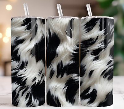 20oz Stainless Steel Tumbler - Cow Print Fur Animal Lover Gift